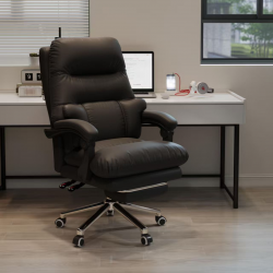 كرسي فاخر للمكتب باللون الأسود مع وساده am-64